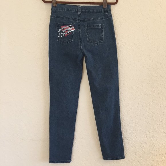 Diane Gilman Lyric Dk Blue Skinny Jean Sz 4 - Picture 6 of 8